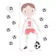 Voetballer muurstickers - 85 x 60 cm - kinderkamer