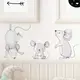Muizenfamilie muursticker - 80 x 50 cm - pastelkleuren