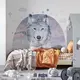 Wolf muurstickers - 90 x 70 cm - Kinderkamer decoratie