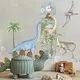 Groeimeter muursticker dino 42 x 147 cm voor kinderkamer