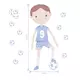 Voetballer muurstickers blauw - 85 x 60 cm - set van 11
