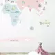 Wereldkaart muurstickers roze 150 x 100 cm Kinderkamer