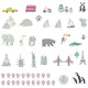 Wereldkaart muurstickers roze 150 x 100 cm Kinderkamer