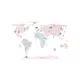 Wereldkaart muurstickers roze 150 x 100 cm Kinderkamer