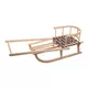 Houten slee met rugleuning, duwstang en trekkoord 86 cm