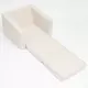 Comfortabele beige peuterstoel met olifantenrugkussen