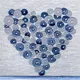 muts - lichtgrijs - blauwe pailletten - hartapplicatie