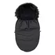 Zwarte winter voetenzak buggy met bontkraag