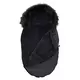 Zwarte winter voetenzak buggy met bontkraag