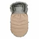 Beige voetenzak buggy met afneembare bontkraag