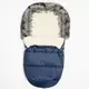 Luxe blauwe voetenzak met capuchon en fleece