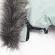 Voetenzak Groen - Fleece met bontkraag en gordel
