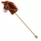 Bruno - Stokpaard - Pluche Bruin Paardenhoofd - Met Wielen