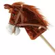 Bruno - Stokpaard - Pluche Bruin Paardenhoofd - Met Wielen