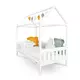 Kinderbed CASTELLO - 160x80 cm - Wit Huisbed - Met Uitvalbeveiliging