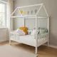 Kinderbed CASTELLO - 180x90 cm - Wit Huisbed - Met Uitvalbeveiliging