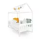 Kinderbed CASTELLO - 180x90 cm - Wit Huisbed - Met Uitvalbeveiliging