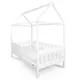 Kinderbed CASTELLO - 180x90 cm - Wit Huisbed - Met Uitvalbeveiliging
