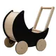 Ecotoys Houten Poppenwagen en Loopwagentje 2-in-1 Roze
