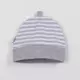 Baby cotton cap - Mutsje met horizontale strepen - Grijs/wit