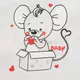 Baby onesie - White - Mouse illustratie - Maat 86 (12-18 maanden)