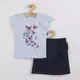 Baby T-shirt met rok - lichtblauw T-shirt - donkerblauwe rok