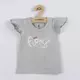 Babykleding - 2-delige set - Grijs T-shirt met tekst - Bloemenbroekje