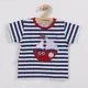 Babyset - T-shirt en shorts - Maat 56 (0-3 maanden) - Strepen en schip