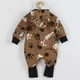 Kinderonesie - Bruin met verfspatten - Capuchon met oortjes