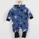 Baby jumpsuit - Hoofddoek met oortjes - Katoen - Blauw