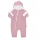 Baby jumpsuit - Roze met capuchon - Rits aan de voorkant