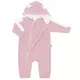 Baby jumpsuit - Roze met capuchon - Rits aan de voorkant