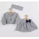 Kinderkleding - 3-delige set - Maat 68 - Grijze top met lange mouwen