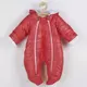 Baby Winterjumpsuit - Rood - Gewatteerd - Met Capuchon en Oortjes