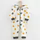 Baby Jumpsuit - Wit - Beren patroon - Capuchon met pompom