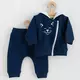 Babykleding - 2-delige set - Donkerblauwe trui met capuchon