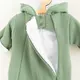 Babyromper - Mint groen - Jumpsuit met capuchon - Maat 80 (9-12 maanden)