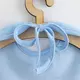 Baby slabbetje - Effen blauw - Katoen - 24x24 cm - Sluiting achter de nek