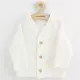 Babyvest - Wit - Geribbeld materiaal - Houten knopen - Maat 56 (0-3 maanden)