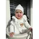 Baby kleding - Schortjurkje - Wit - 100% katoen - Maat 56 (0-3 maanden)