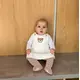 Baby kleding - Schortjurkje - Wit - 100% katoen - Maat 56 (0-3 maanden)