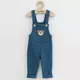Kinderbroek - Blauwe bretels - Berenkop applicatie - Maat 56 (0-3m)