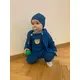 Kinderbroek - Blauwe bretels - Berenkop applicatie - Maat 56 (0-3m)