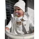 Baby Muts - Katoen - Wafelpatroon - Wit - Maat 92/98 - Babyhoofddeksel