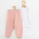 Kinderkleding - Baby T-shirt en katoen broek set - Wit met roze