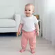 Kinderkleding - Baby T-shirt en katoen broek set - Wit met roze