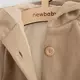 Babyjacket - Lichtbruin - Visgraatpatroon - Capuchon - Katoenen voering