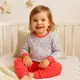 Kinderpyjama's - Katoen - Bloemenprint - Effen Rood - Lange Mouwen