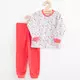 Kinderpyjama's - Katoen - Wit met bloemenprint - Rood met boorden