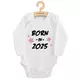 Babyromper - Witte longsleeve - BORN IN 2025 - 100% katoen